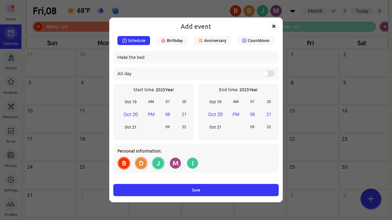Add Event Screenshot